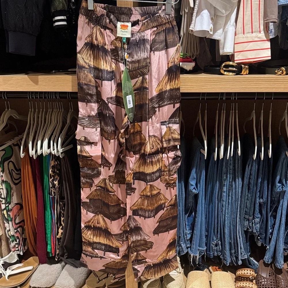 FARM Rio Pink and Brown Patterned Pants - Picture 5 of 6